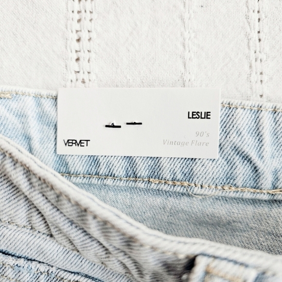 Vervet High Rise 90's Vintage Flare Jeans Cropped Cotton Retro Leslie 29 NEW - Picture 10 of 12